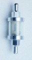 Fuel filter chrome/glass, connection width 8mm - Petrol filters