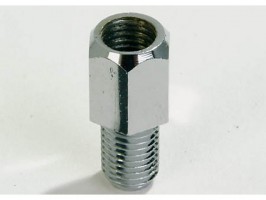 Adapter chrom, von Loch M8 re. auf Bolzen M8 li.