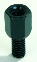 Adapter schwarz, von Loch M8 re. auf Bolzen M8 li.