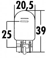Glassockel-Gl&uuml;hlampe 12V 21/5W f&uuml;r R&uuml;cklicht.