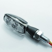 Blinker Blaze LED Metallgeh&auml;use verchromt Glas klar