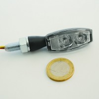 Blinker Blaze LED Metallgeh&auml;use schwarz Glas klar Paar